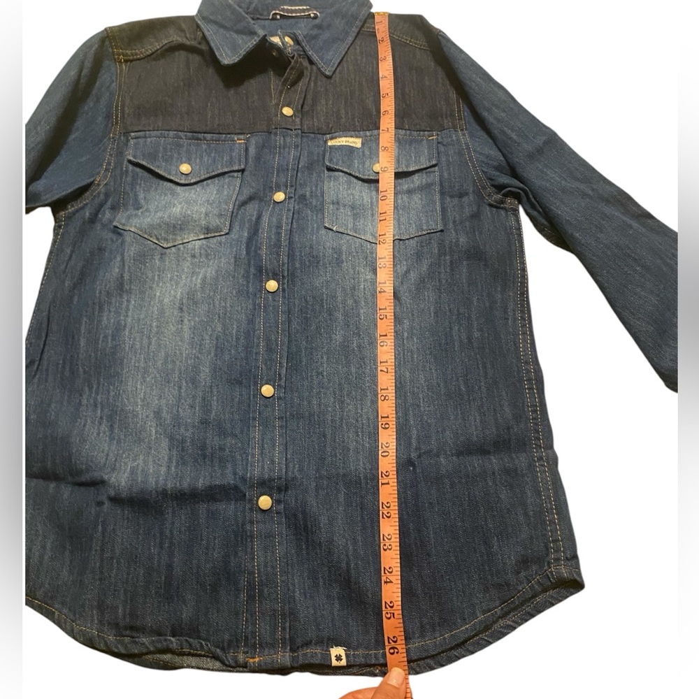 Lucky Brand, Denim Button Down Shirt, Two Tone Denim, Long Sleeve, Large… - Picture 7 of 15